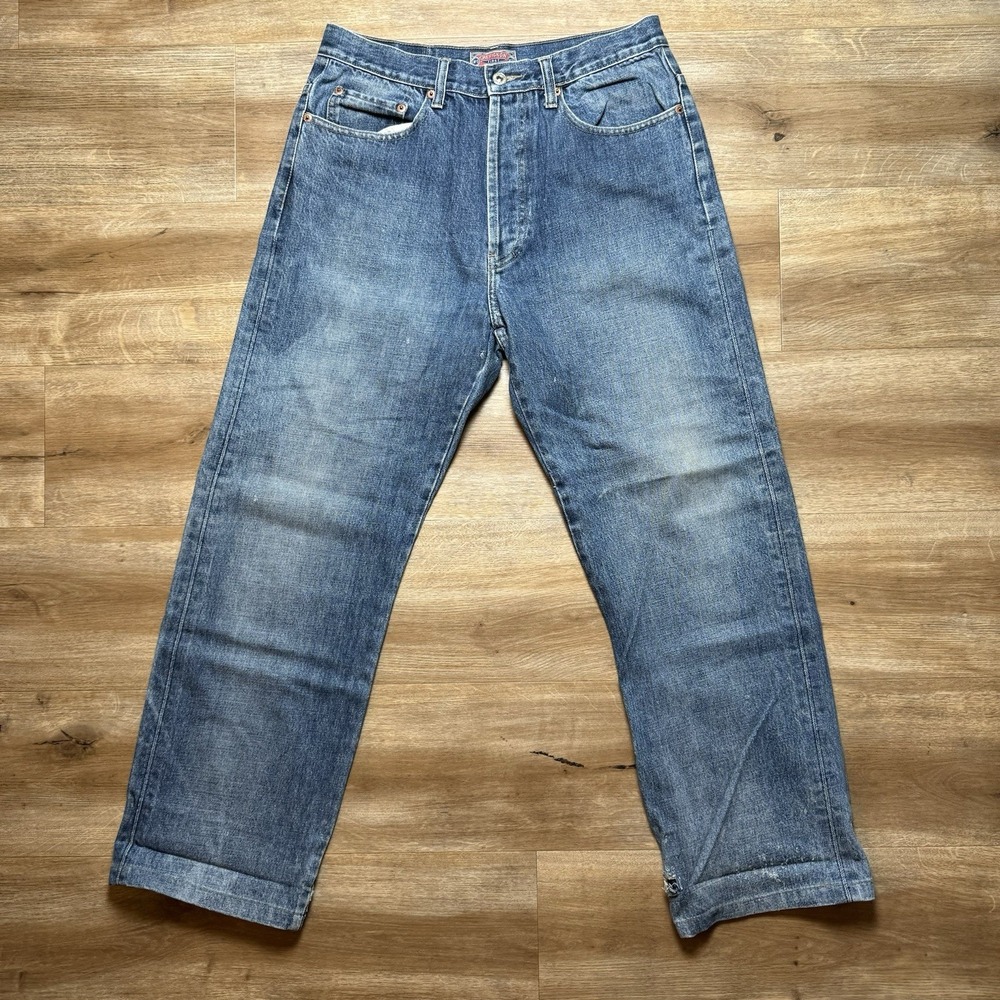 Selvedge Jeans Mens 31x29 Blue Straight Leg Medium Wash Made in Japan Denim